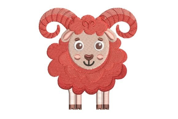 Cute Aries Ram Zodiac Embroidery Review