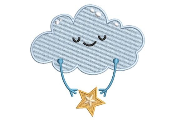 Cute Cloud Holding a Star Embroidery Design Review