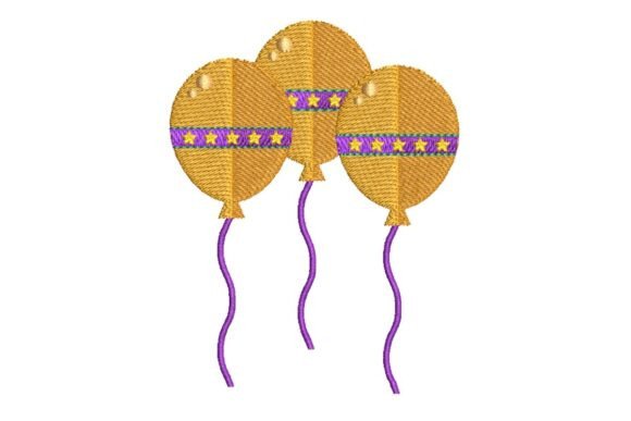 Review: Golden Balloons with Purple Star Bands Design