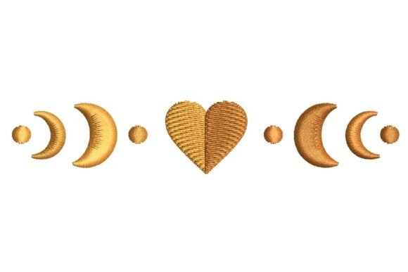 Review: Golden Heart and Moon Phases Border Design