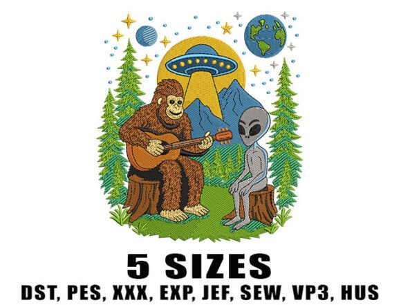 Sasquatch Alien Campfire Embroidery Review